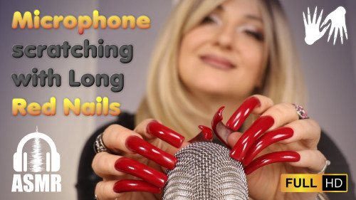 🎧 Microphone scratching with 💅🏻 Long Red Nails