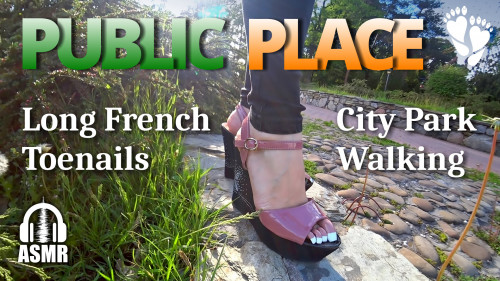 FRENCH TOENAILS 🚶‍♀️ Walking 🌳 PUBLIC PLACE