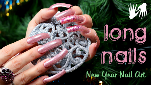 Glitter Long Nails 🎇 New Year Nail Art 🎇