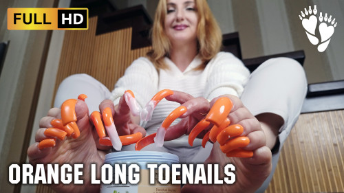 Orange Long Toenails 🍊 Feet Massage