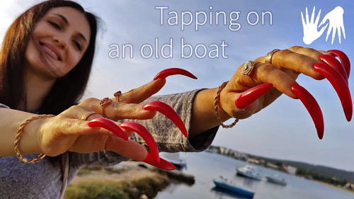 ASMR TAPPING on an old BOAT ⛵ LONG NAILS