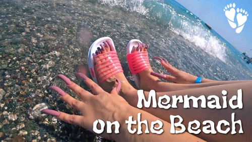 Mermaid on the beach 🧜‍♀️ Long nail and toenails