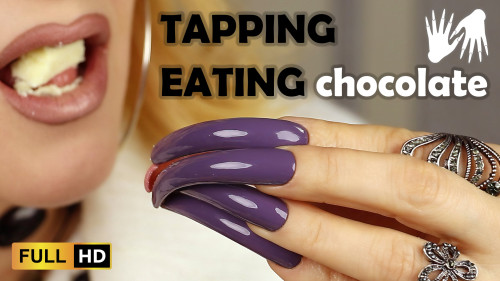 ASMR tapping, scratching, eating WHITE CHOCOLATE