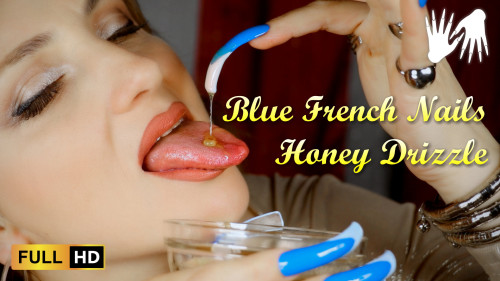 Blue French Nails & Honey Drizzle