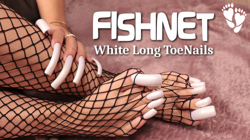Long toenails and nails 👣 Fishnet tights