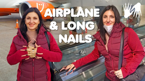 Tourist trip to Spain ✈️ Airplane and Long nails