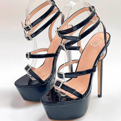 Sexy platform sandals with high heels with peep toe