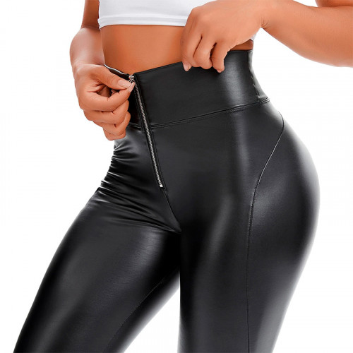 Slim faux leather leggings